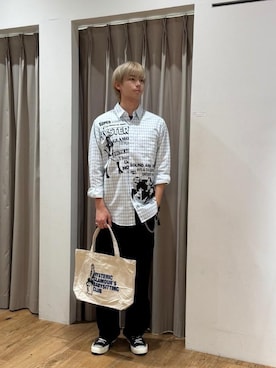 「HYSTERIC GLAMOUR（ヒステリックグラマー）の【26～28cm】サイドジップ ハイカットスニーカー（スニーカー）」を使った、よしきさん（メンズ・181cm）の夏コーディネート