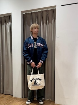 「アイテム（スタジャン）」を使った、よしきさん（メンズ・181cm）の夏コーディネート