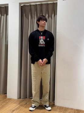 「アイテム（カーディガン/ボレロ）」を使った、よしきさん（メンズ・181cm）の秋コーディネート