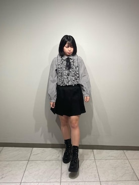 「ブルべ夏」｜「アイテム（ブーツ）」を使った、himemjさん（レディース・148cm）の冬コーディネート