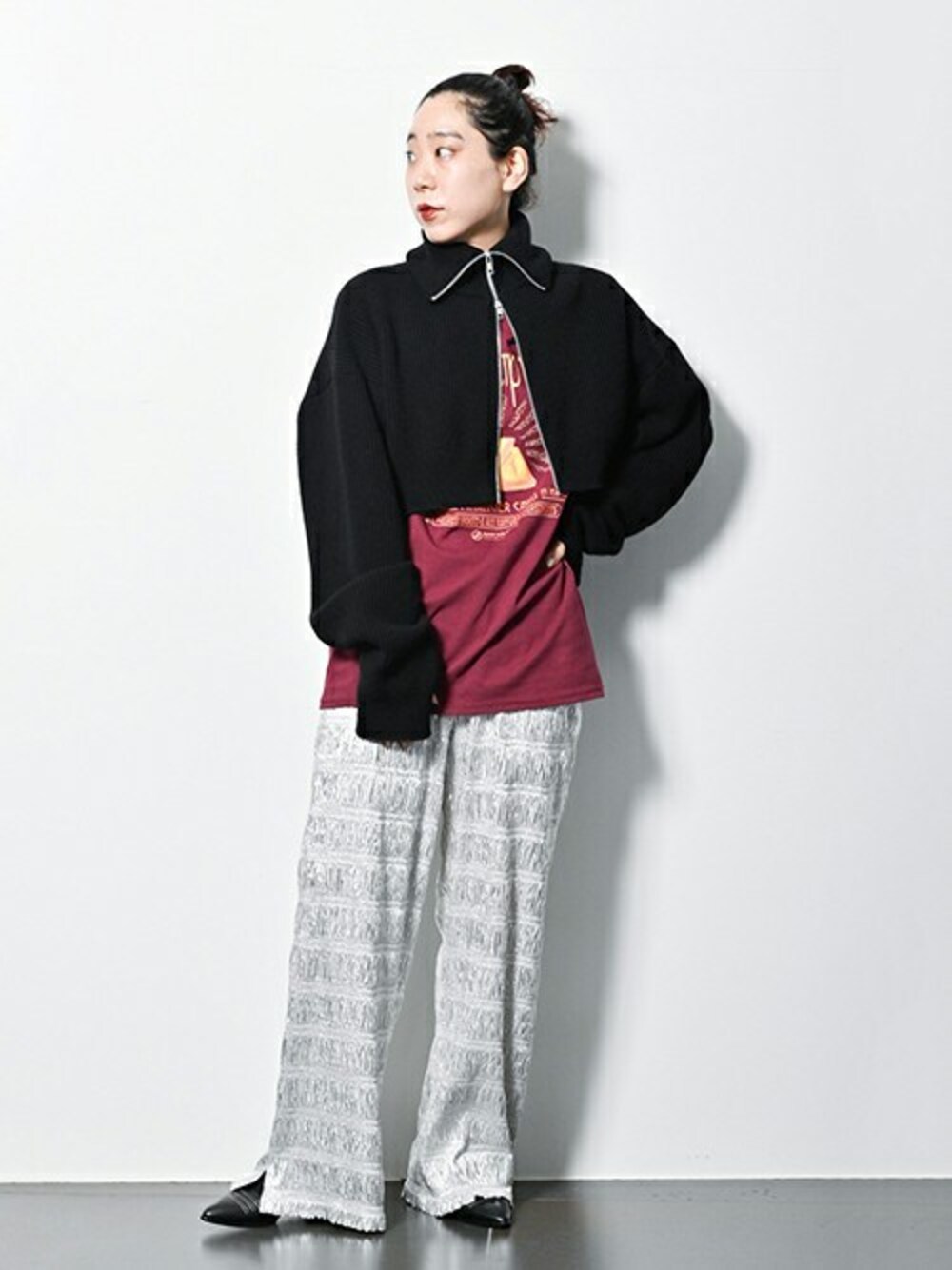 CITYSHOP（シティーショップ）の「ROUTINE W ZIP SHORT ニット
