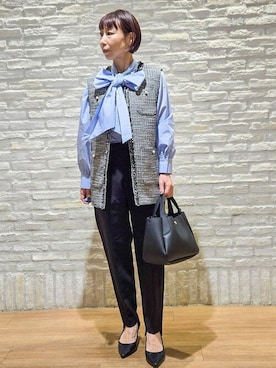 「オペークドットクリップ」｜OPAQUE.CLIPスタッフさん（レディース・153cm）の冬コーディネート