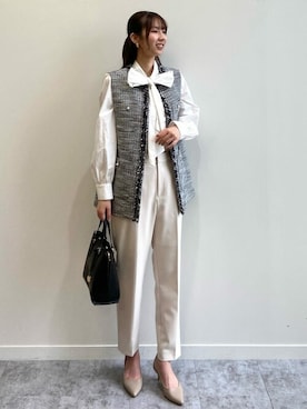 「オペークドットクリップ」｜OPAQUE.CLIPスタッフさん（レディース・166cm）の冬コーディネート