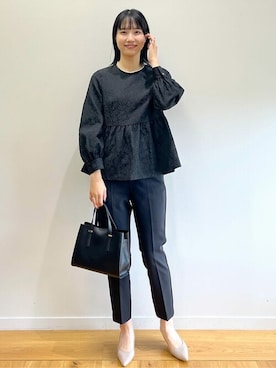 「オペークドットクリップ」｜OPAQUE.CLIPスタッフさん（レディース・174cm）の冬コーディネート