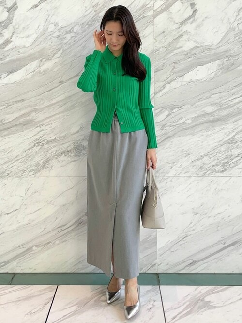 セール】《CLASSY掲載》ランダムリブポロ衿ニット【洗濯機洗い可