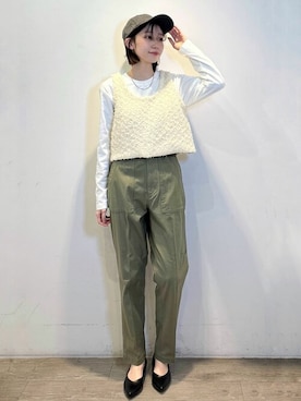 「オペークドットクリップ」｜OPAQUE.CLIPスタッフさん（レディース・161cm）の春コーディネート