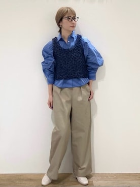 「オペークドットクリップ」｜OPAQUE.CLIPスタッフさん（レディース・163cm）の春コーディネート