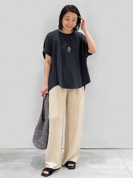 「オペークドットクリップ」｜「アイテム（サンダル）」を使った、OPAQUE.CLIPスタッフさん（レディース・159cm）の春コーディネート