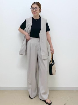 「OPAQUE.CLIP」｜OPAQUE.CLIPスタッフさん（レディース・157cm）の夏コーディネート