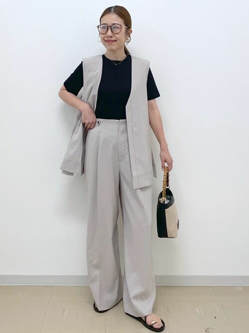 ウィンドストップ機能付きホワイトパンツ セール】ストレッチデザインワイドパンツ/セットアップ対応可