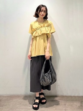 「OPAQUE.CLIP」｜OPAQUE.CLIPスタッフさん（レディース・161cm）の夏コーディネート
