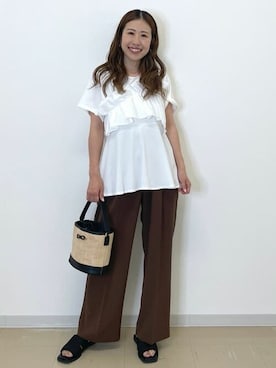 「index（インデックス）のアイテム」を使った、OPAQUE.CLIPスタッフさん（レディース・157cm）の夏コーディネート