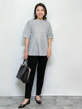 「OPAQUE.CLIP」｜OPAQUE.CLIPスタッフさん（レディース・159cm）の夏コーディネート