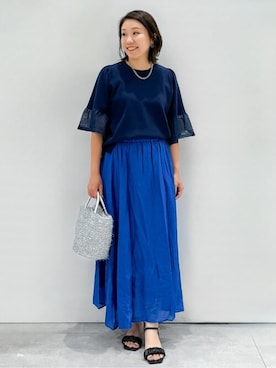 「シンプル・ベーシック」｜OPAQUE.CLIPスタッフさん（レディース・159cm）の夏コーディネート