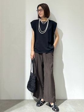 「アイテム（サンダル）」を使った、OPAQUE.CLIPスタッフさん（レディース・161cm）の夏コーディネート