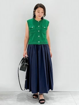 「オペークドットクリップ」｜「アイテム（サンダル）」を使った、OPAQUE.CLIPスタッフさん（レディース・159cm）の夏コーディネート