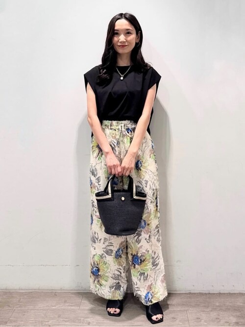 irojikake フリンジイージーパンツ ブロックプリント イージーパンツ Flower stripe – SUKOBURU