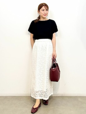 「OPAQUE.CLIP（オペークドットクリップ）のアイテム（トートバッグ）」を使った、OPAQUE.CLIPスタッフさん（レディース・154cm）の秋コーディネート