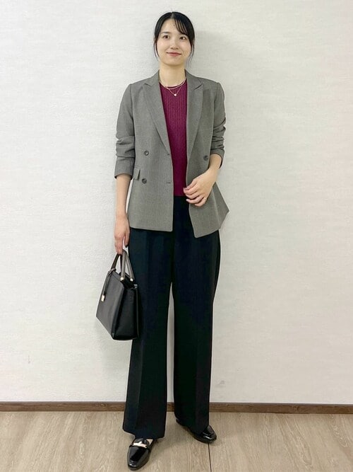 セール】グレンチェックダブルジャケット/セットアップ対応可【洗える