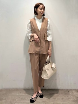 「アイテム（チャーム）」を使った、OPAQUE.CLIPスタッフさん（レディース・161cm）の秋コーディネート