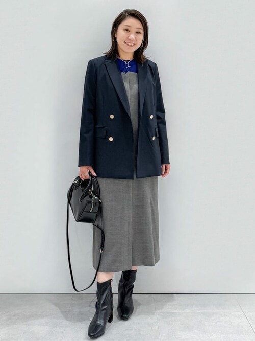 セール】金ボタンダブルブレストテーラードジャケット【洗える