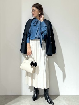 「アイテム（チャーム）」を使った、OPAQUE.CLIPスタッフさん（レディース・161cm）の秋コーディネート