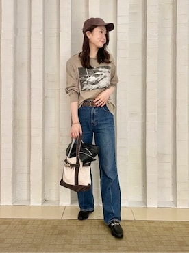「ビットローファー」｜「アイテム（その他シューズ）」を使った、manaさん（レディース・160cm）の秋コーディネート