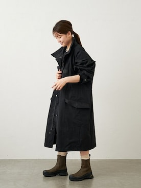 「アイテム（ブーツ、グリーン系）」を使った、manaさん（レディース・160cm）の秋コーディネート