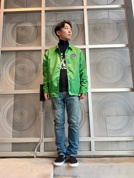 「HYSTERIC GLAMOUR（ヒステリックグラマー）のアイテム（ナイロンジャケット）」を使った、けんたさん（メンズ・174cm）の秋コーディネート