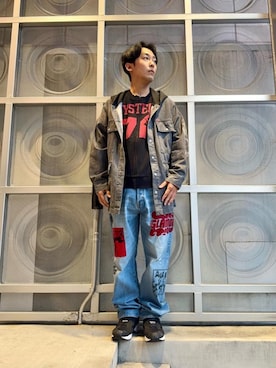 「アイテム（その他アウター、ブラック系）」を使った、けんたさん（メンズ・174cm）の秋コーディネート