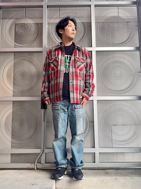 「シャツ 」｜「アイテム（ブルゾン）」を使った、けんたさん（メンズ・174cm）の冬コーディネート