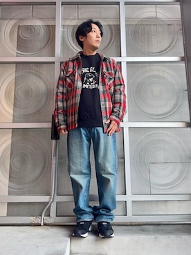 「シャツ 」｜「アイテム（ブルゾン）」を使った、けんたさん（メンズ・174cm）の冬コーディネート