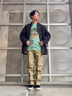 「HYSTERIC GLAMOUR（ヒステリックグラマー）のアイテム（チノパンツ）」を使った、けんたさん（メンズ・174cm）の冬コーディネート