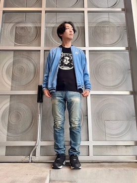 「アメカジ」｜「アイテム（その他アウター）」を使った、けんたさん（メンズ・174cm）の春コーディネート