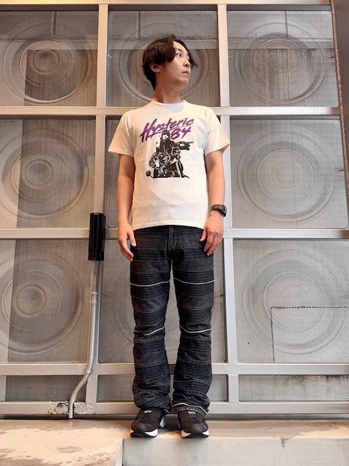 スクラッチフレアデニムパンツ
