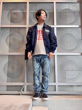 「アイテム（ミリタリージャケット）」を使った、けんたさん（メンズ・174cm）の秋コーディネート
