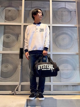 「アイテム（ドラムバッグ）」を使った、けんたさん（メンズ・174cm）の秋コーディネート