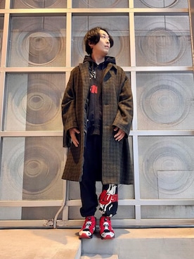 「アイテム（チェスターコート）」を使った、けんたさん（メンズ・174cm）の冬コーディネート