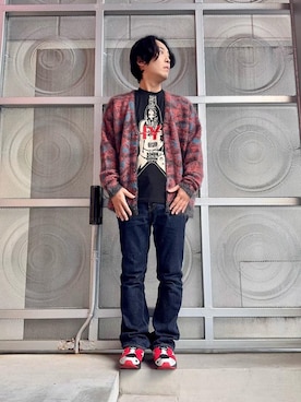 「アイテム（カーディガン/ボレロ）」を使った、けんたさん（メンズ・174cm）の冬コーディネート