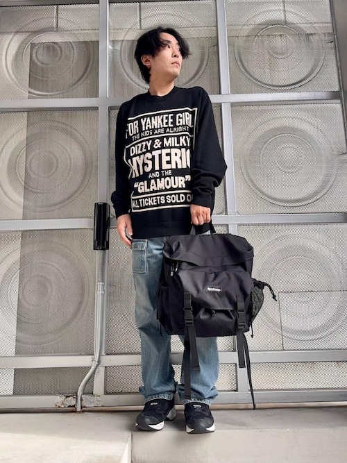 HYSTERIC GLAMOUR ブラックバックパック HYSTERIC GLAMOUR - H.G.EXPERIENCE 2WAYバックパック / ブラック | Tempt