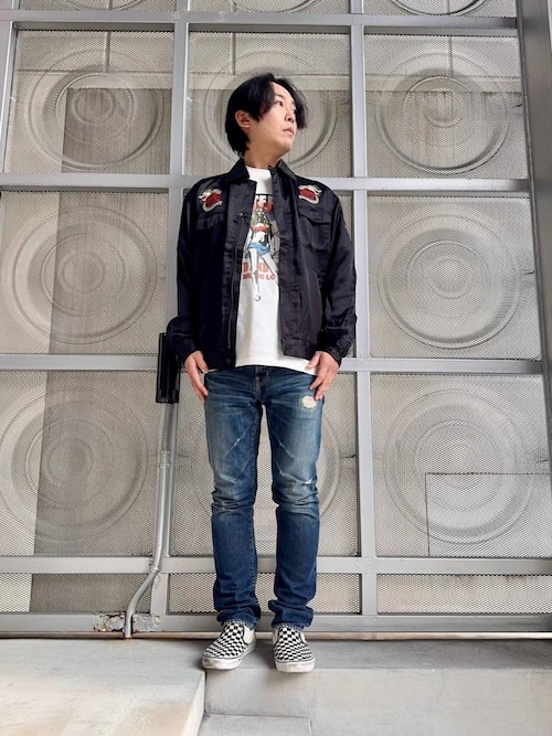 RW CLASH加工 スリムストレートデニムパンツ（デニムパンツ 