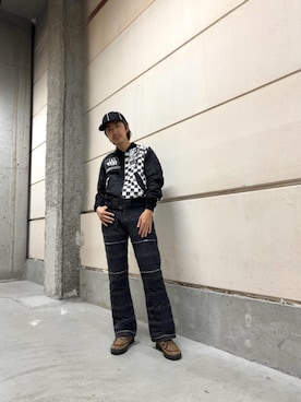 「HYSTERIC GLAMOUR（ヒステリックグラマー）のアイテム（MA-1）」を使った、HOSHIさん（メンズ・169cm）の秋コーディネート