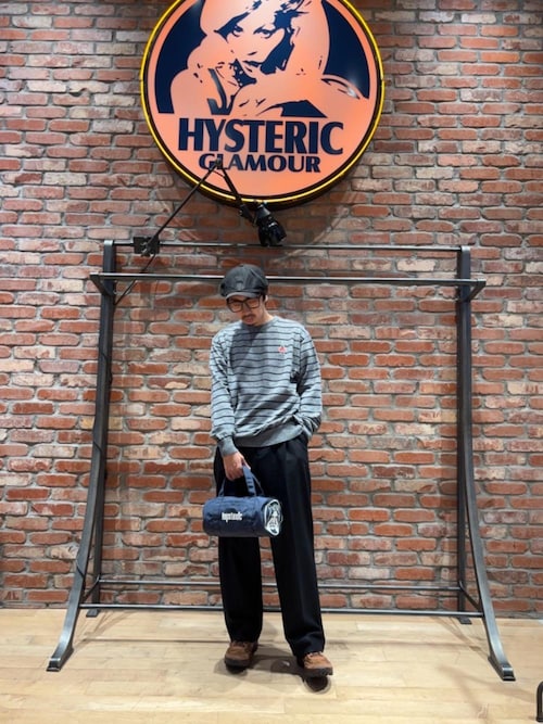 90's レア希少HYSTERIC GLAMOUR ストライプボーダーセーター セール】VIXEN GIRLワッペン ボーダーセーター（ニット/セーター