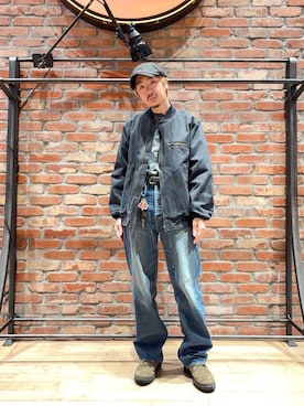 「HYSTERIC GLAMOUR（ヒステリックグラマー）のアイテム（ブルゾン）」を使った、HOSHIさん（メンズ・169cm）の春コーディネート