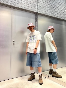 「HYSTERIC GLAMOUR（ヒステリックグラマー）のアイテム（ハット）」を使った、HOSHIさん（メンズ・169cm）の夏コーディネート