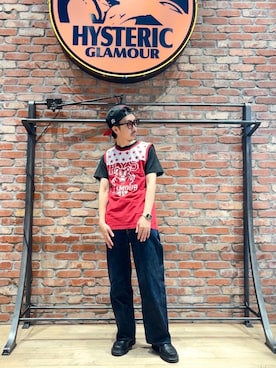 「HYSTERIC GLAMOUR（ヒステリックグラマー）のアイテム（タンクトップ）」を使った、HOSHIさん（メンズ・169cm）の夏コーディネート