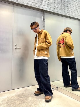 「アイテム（その他アウター、ブラウン系）」を使った、HOSHIさん（メンズ・169cm）の夏コーディネート
