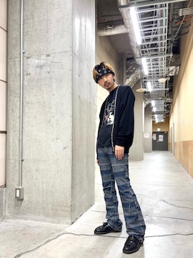 「アイテム（ニット/セーター）」を使った、HOSHIさん（メンズ・169cm）の夏コーディネート
