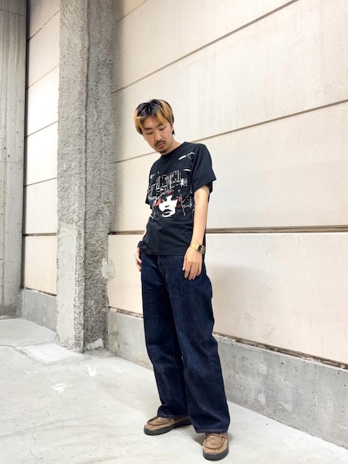 リジットストレートバギーデニムパンツ