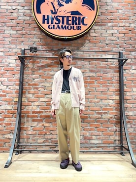「HYSTERIC GLAMOUR（ヒステリックグラマー）のアイテム（チノパンツ）」を使った、HOSHIさん（メンズ・169cm）の夏コーディネート